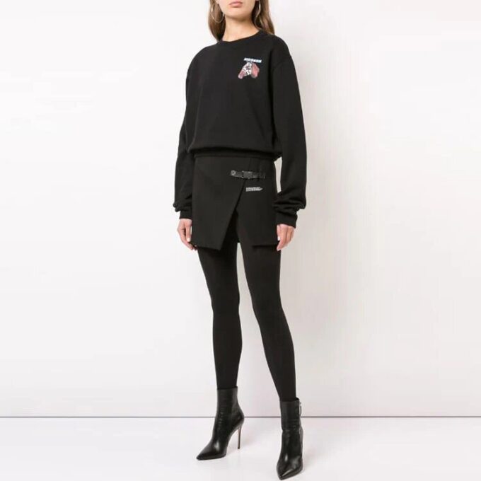 Off-White Cotton Horse Logo Loose Sweatshirt