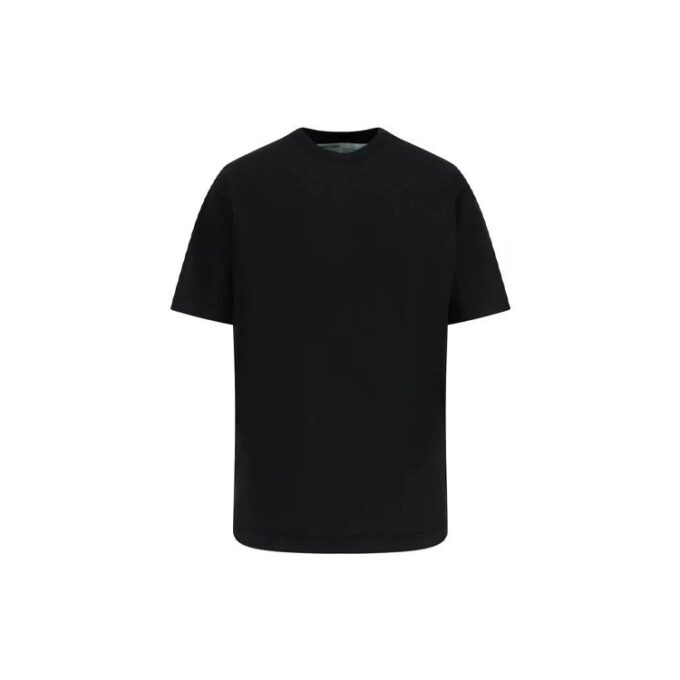 Off-White Cotton Short Sleeve Black