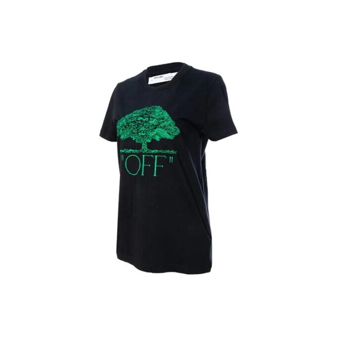 Off-White Cotton Short Sleeve Black
