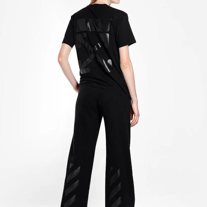Off-White Cotton Short Sleeve Black