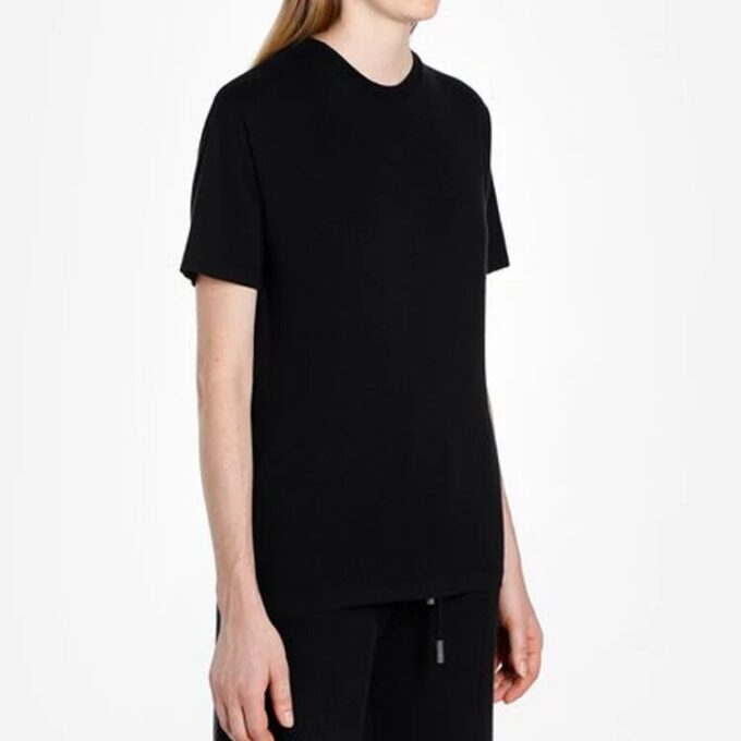 Off-White Cotton Short Sleeve Black