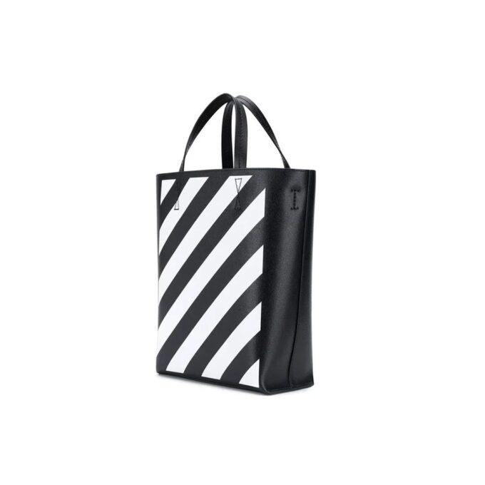 Off-White Deceleration Leather Casual Bucket Bag Black