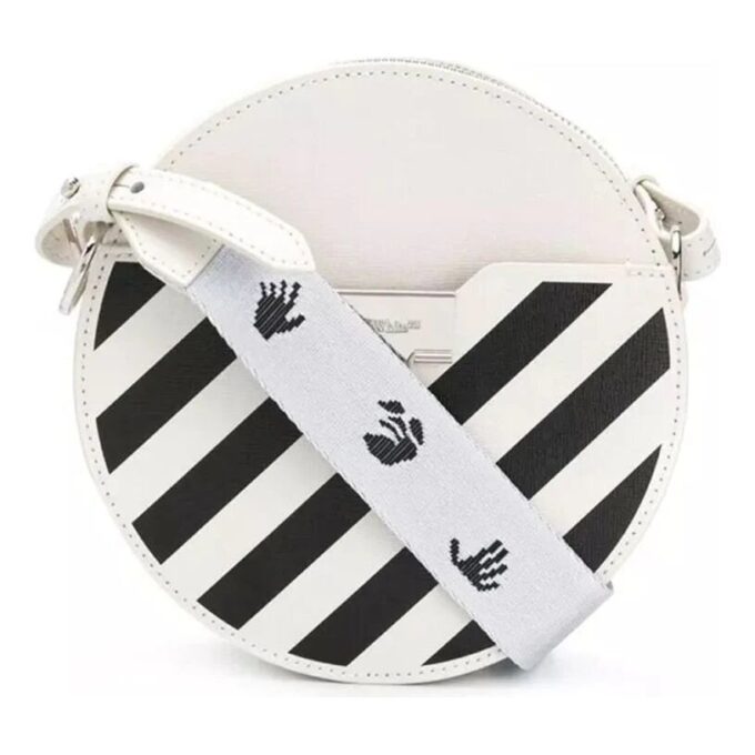 Off-White Deceleration Stripe Leather Bag White