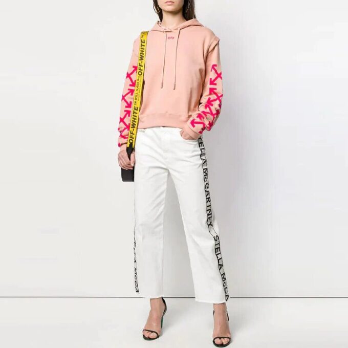Off-White Detachable Sleeve Casual Loose Fit Pink