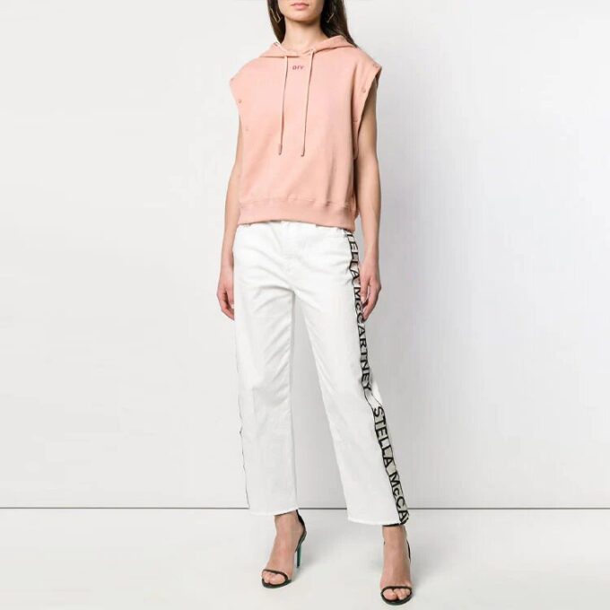 Off-White Detachable Sleeve Casual Loose Fit Pink