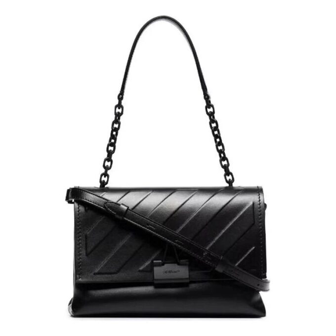 Off-White Diag Binder Clip shoulder bag Black