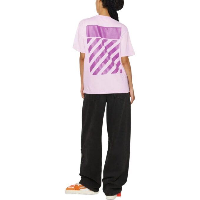 Off-White Diag-Print Short-Sleeved T-shirt “Light Pink”