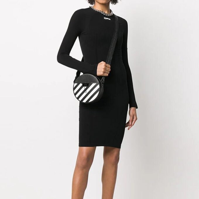 Off-White Diag Round shoulder bag Black