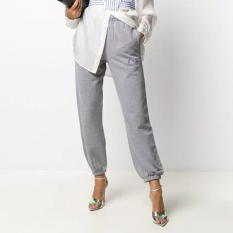 Off-White Embroidered Gray Sports Pants/Trousers/Joggers