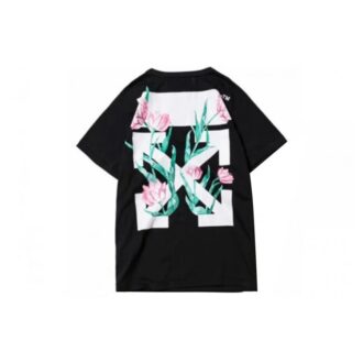 Off-White Floral Short Sleeve Letter Logo