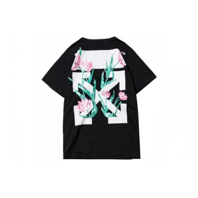 Off-White Floral Short Sleeve Letter Logo