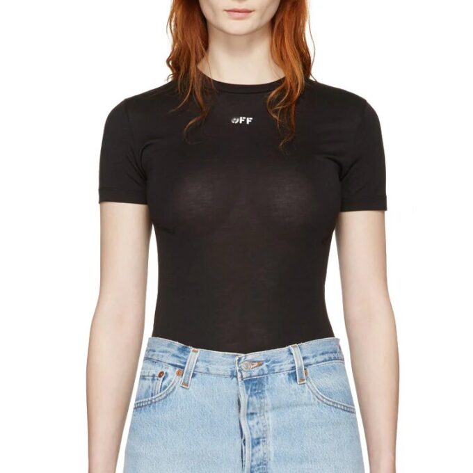 Off-White Floral Short Sleeve Letter Logo