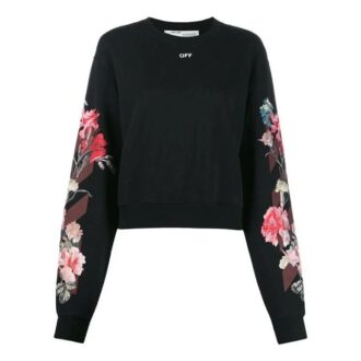 Off-White Flower Printed Sweater Black
