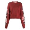 Off-White Flower Printed Sweater Burgundy