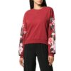 Off-White Flower Printed Sweater Burgundy