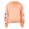 Off-White Flowers Printing Hoodie Loose Fit Pink Red