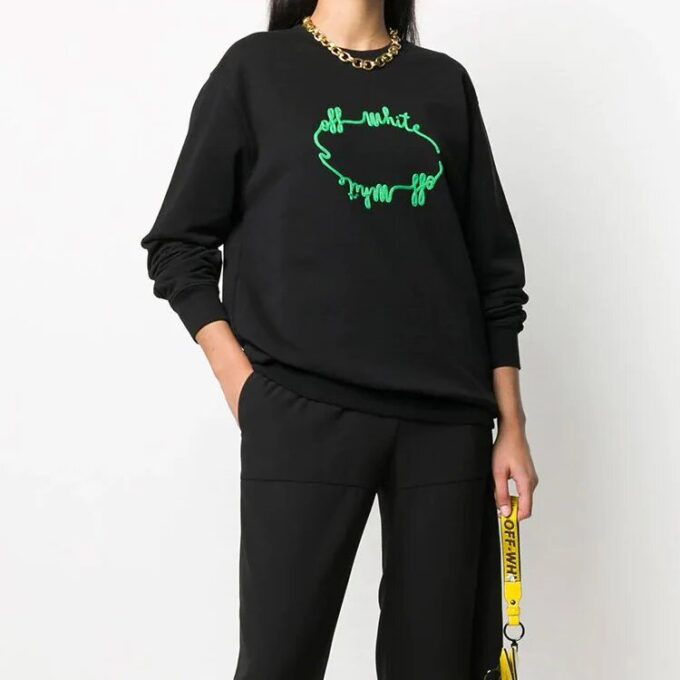 Off-White FW20 logo Knitted Loose Black