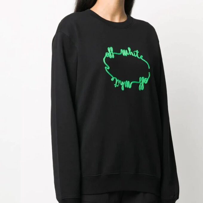 Off-White FW20 logo Knitted Loose Black