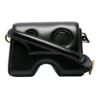 Off-White Genuine Leather 22 Burrow Single-Shoulder Bag Black