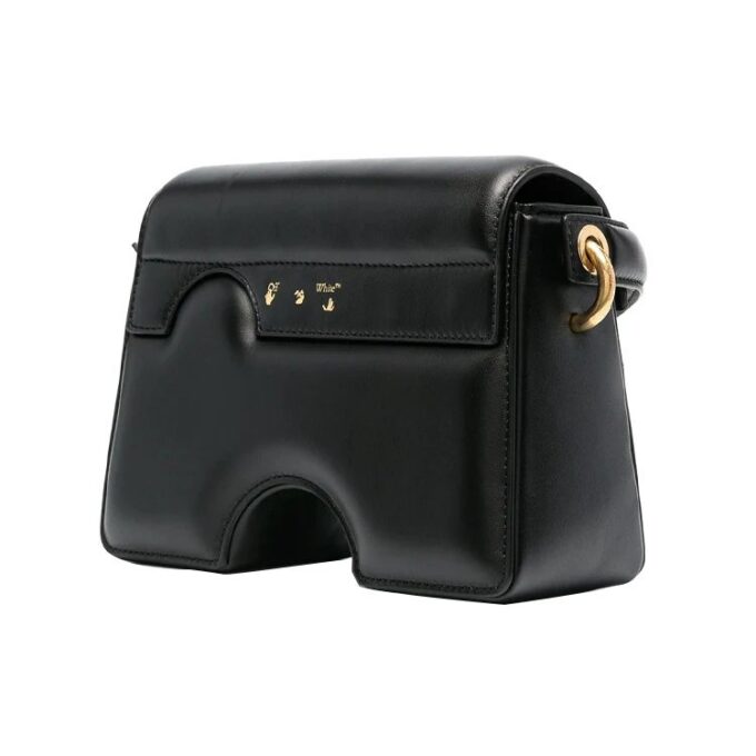 Off-White Genuine Leather 22 Burrow Single-Shoulder Bag Black