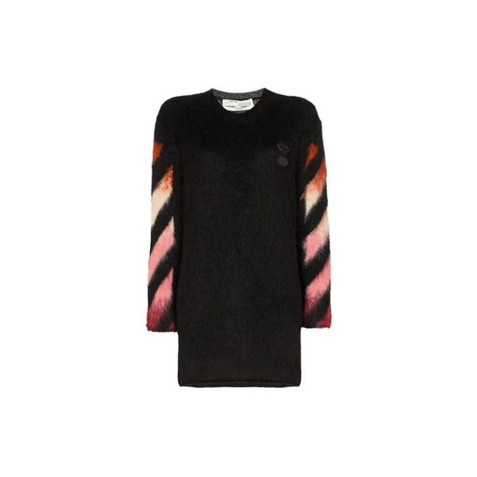 Off-White Geometric Gradient Mohair Sweater Black