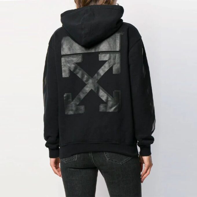 Off-White Hooded Cotton Sweater Black