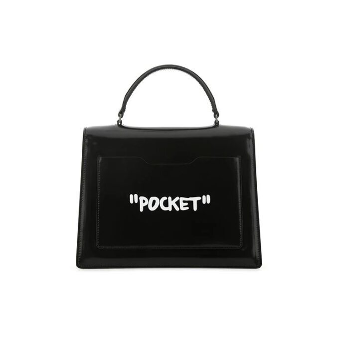 Off-White Jitney 1.4 Arrows Graffiti Printing Single-Shoulder Bag Black