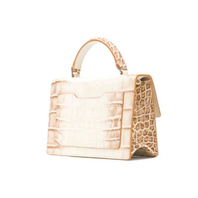 Off-White Jitney 1.4 Crocodile pattern handbag White