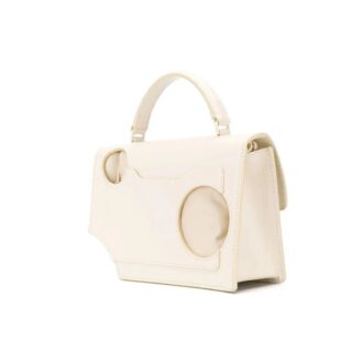 Off-White Jitney 1.4 Tote Leather Shoulder Bag Beige