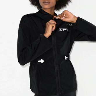 Off-White Large Logo Printing Stand Collar Windproof Jacket Black