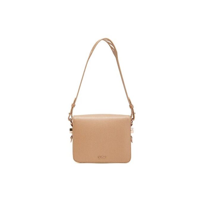 Off-White Leather Single-Shoulder Bag Medium Khaki