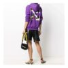 Off-White Leaves Arrow Drawstring Hood Purple Hoodie