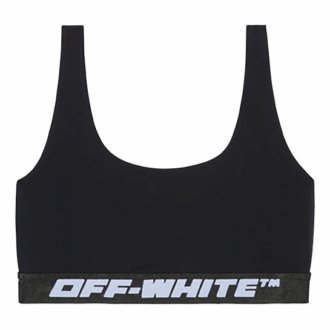 Off-White Logo Band Sports Bra Top “Black”