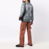 Off-White Logo Geometry Pattern Round Neck Pullover Hoodie Loose Fit Gray