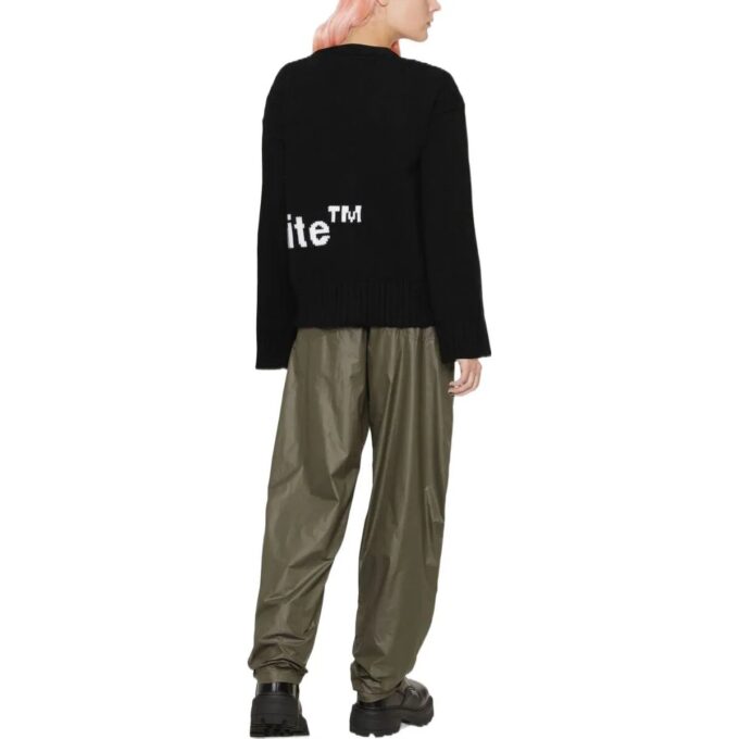Off-White Logo Intarsia Cardigan “Black White”