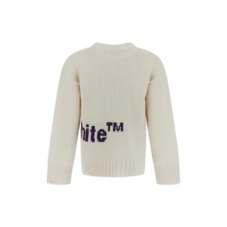 Off-White Logo Intarsia Crewneck “White Purple”