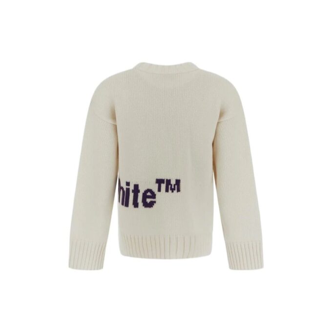 Off-White Logo Intarsia Crewneck “White Purple”