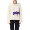 Off-White Logo Intarsia Crewneck “White Purple”