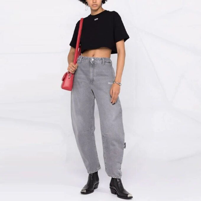 Off-White Logo Micro Mark Short Sleeve Slim Fit Version Black
