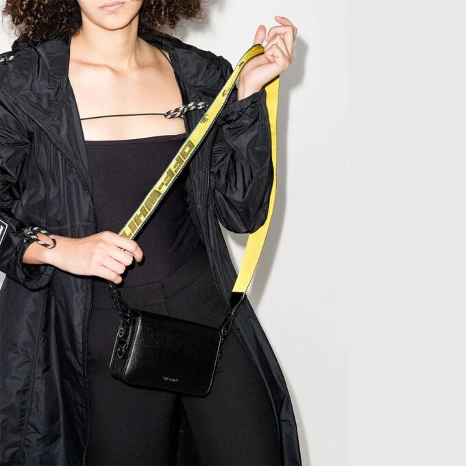 Off-White Logo Mini Flap Bag “Black/White”
