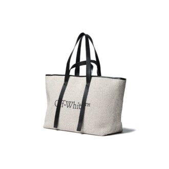 Off-White Logo Printing Shoulder Bag Beige