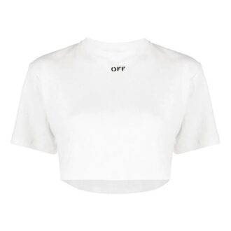 Off-White Logo ribbed Short Sleeve Loose Fit White
