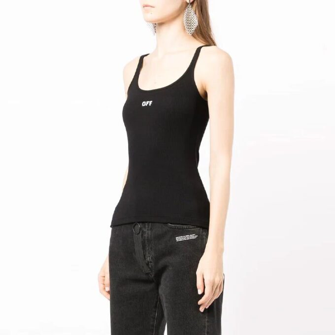 Off-White Logo Scoop Neck Tank Top “Black”