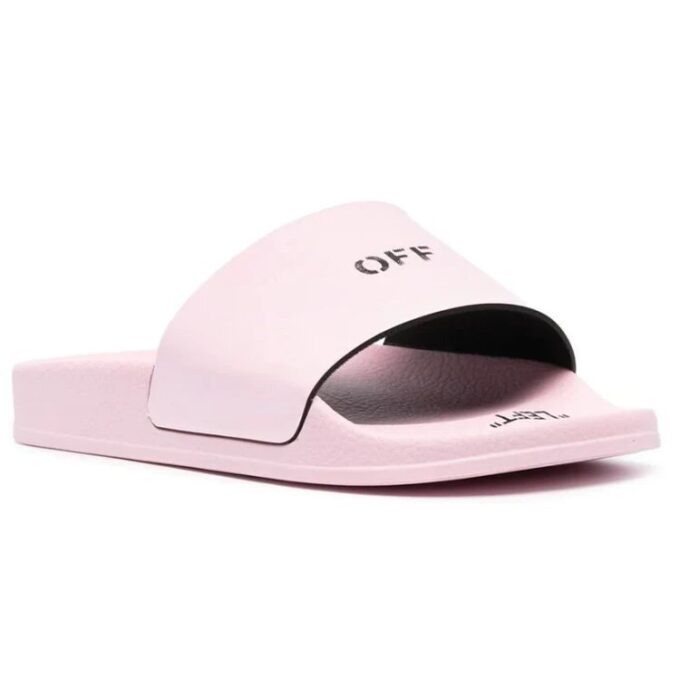 Off-White Logo Slides Slippers Pink