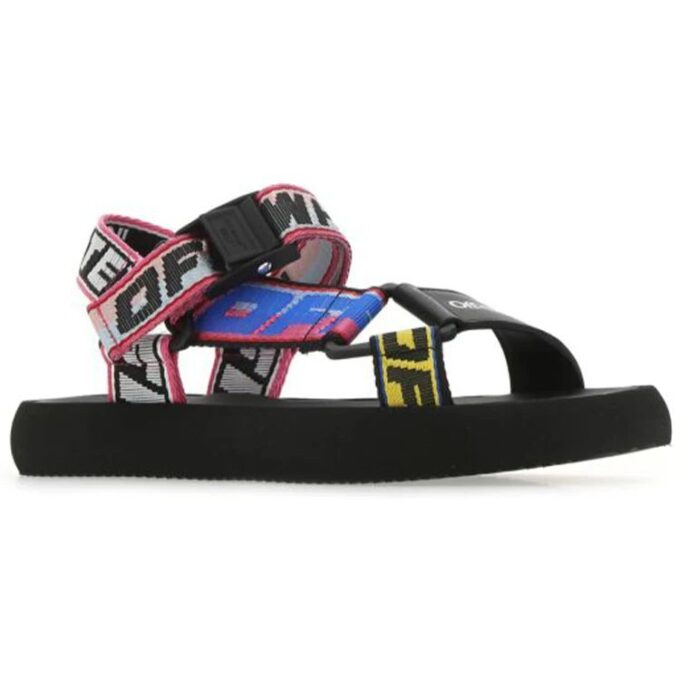OFF-WHITE Logo-Strap Trek Sandals “Black Multi-Color”