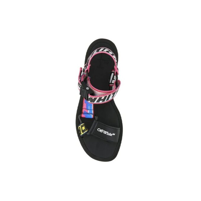 OFF-WHITE Logo-Strap Trek Sandals “Black Multi-Color”