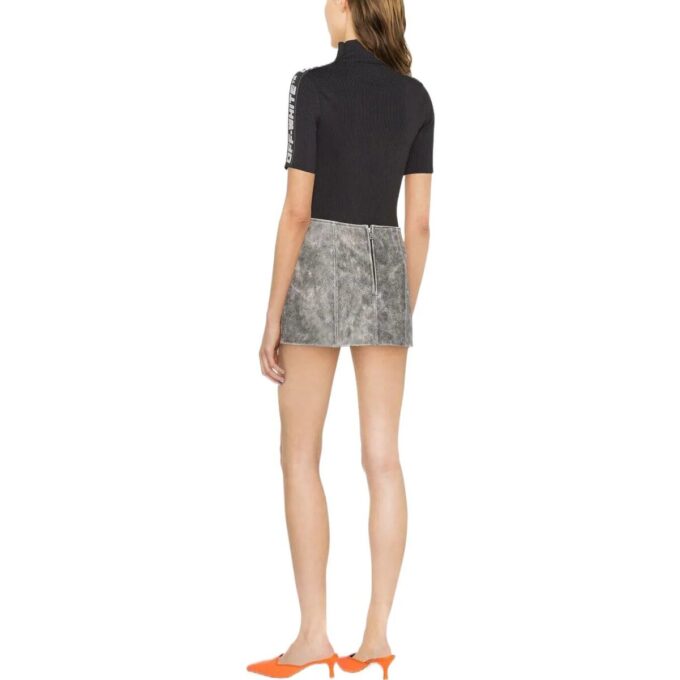 Off-White Logo-Trim Ribbed T-shirt “Black”