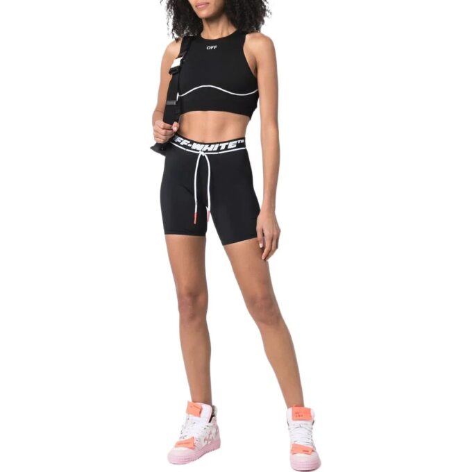 Off-White Logo-Waistband Running Shorts “Black”
