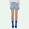Off-White Logo Washed Denim Shorts Ordinary Version Blue
