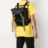 Off-White Men’ s 21 logo Printing Series Functional backpack schoolbag Black